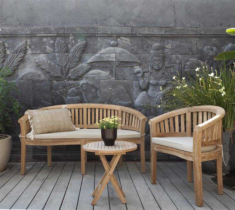 ספסל גינה עם גב עגול