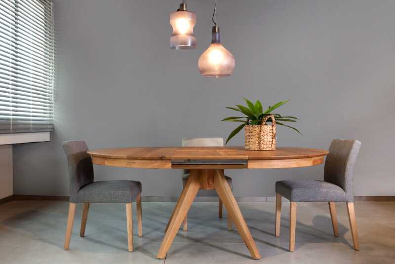 שולחן עץ עגול נפתח