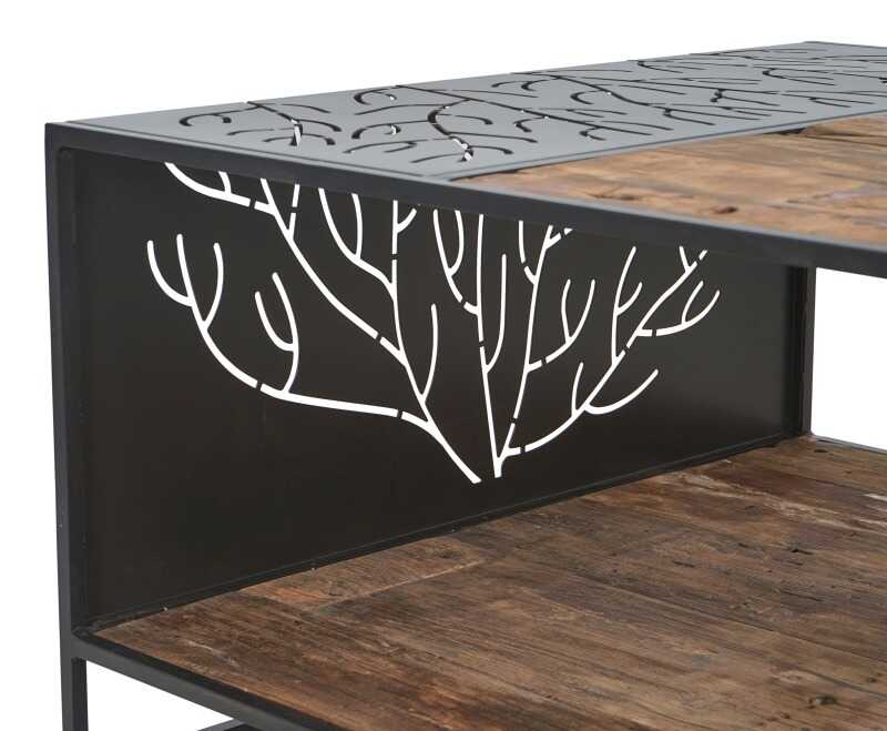 שולחן מרובע לסלון משולב ברזל