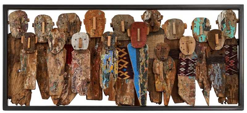 תמונה לתלייה מחומרים ממוחזרים