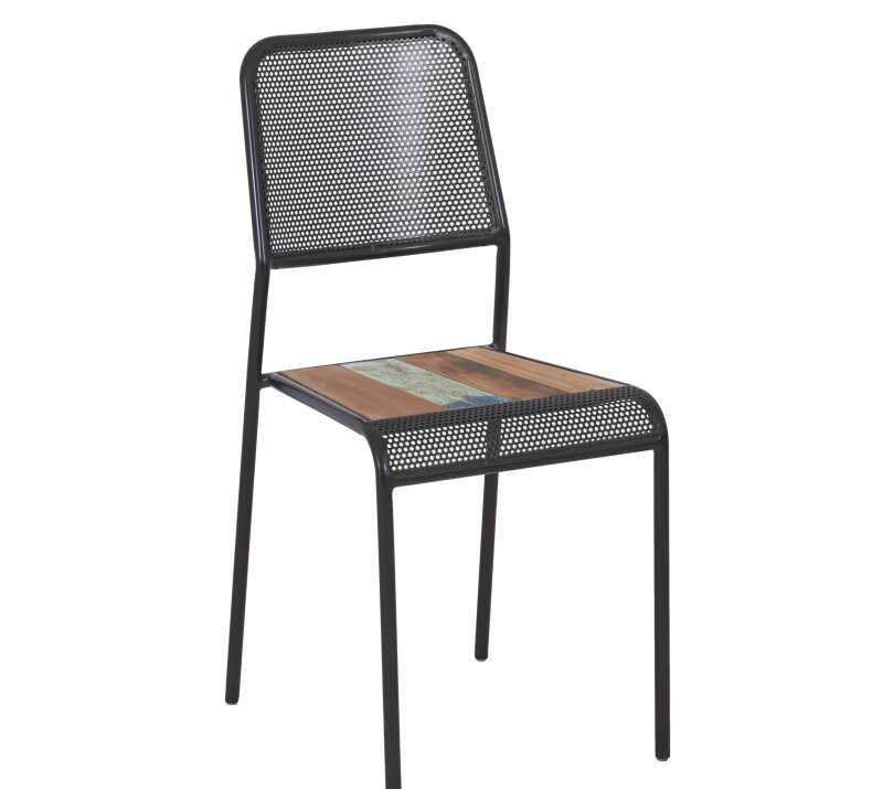 כיסא אוכל משולב עץ וברזל כיסא אוכל משולב עץ וברזל