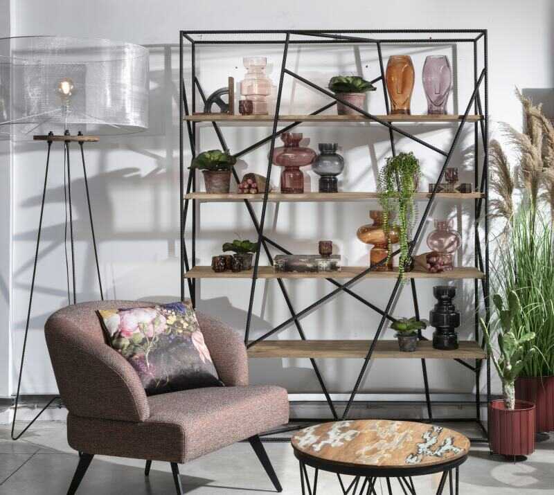 ספריה עץ מלא וברזל ספריה עץ מלא וברזל