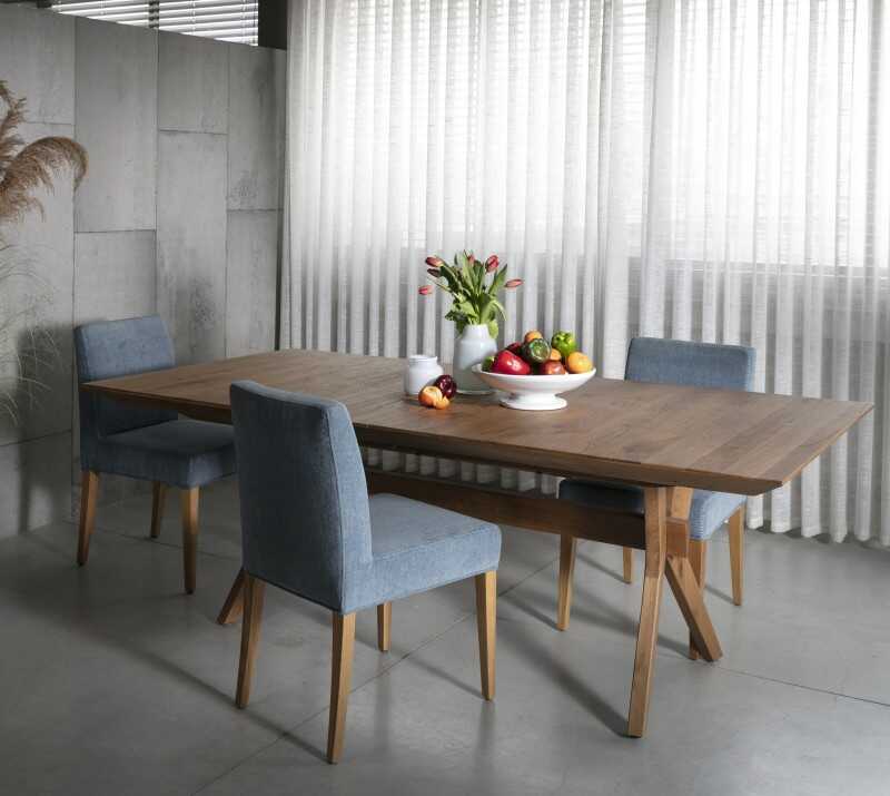 שולחן אוכל עם רגל X שולחן אוכל עם רגל X