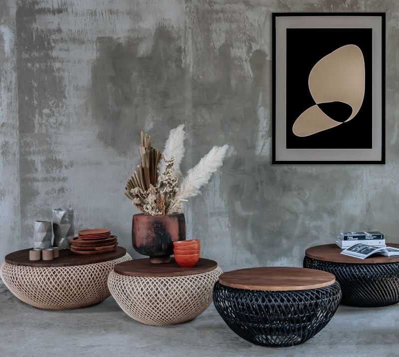 שולחנות קפה קלועים שולחנות קפה קלועים