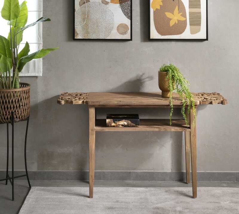 קונסולה מעץ טיק מלא קונסולה מעץ טיק מלא