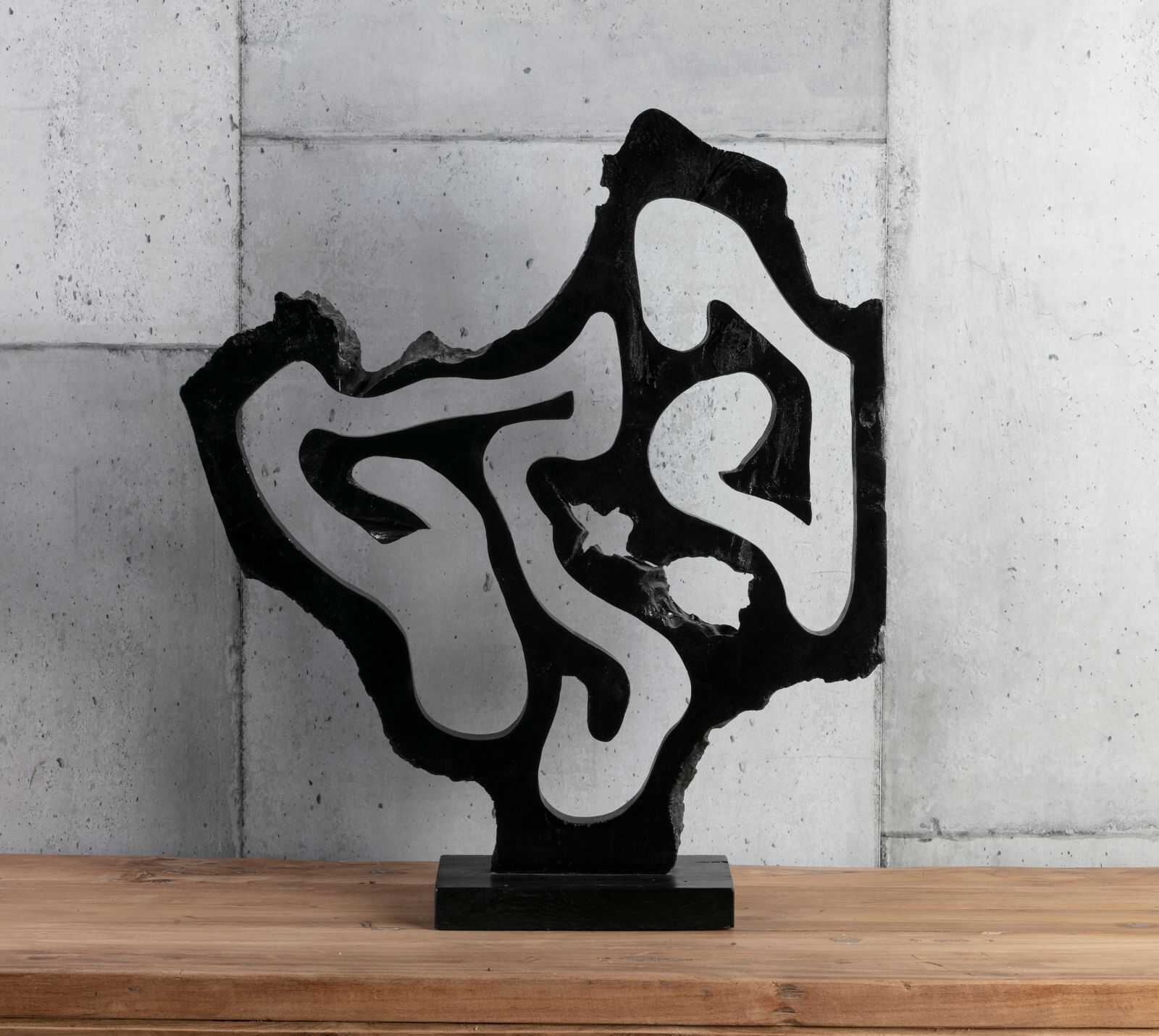 פסל אבסטרקטי פסל עץ שחור
