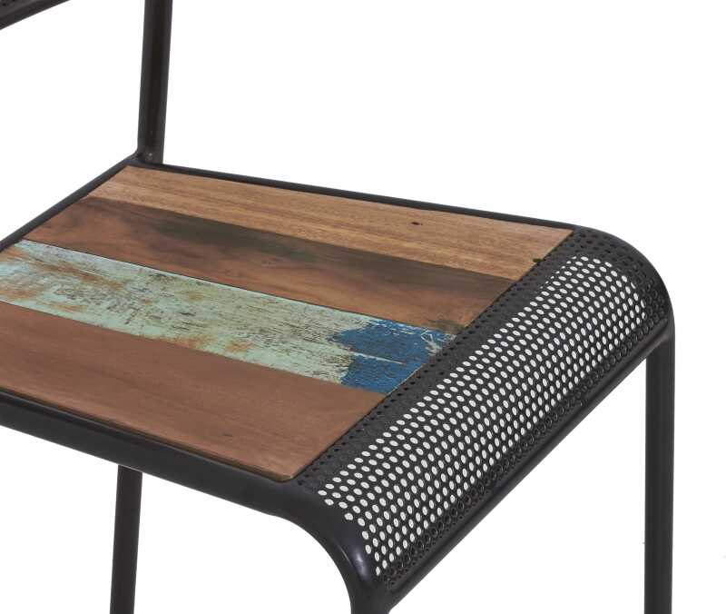 כיסא מושב עץ מלא ממוחזר