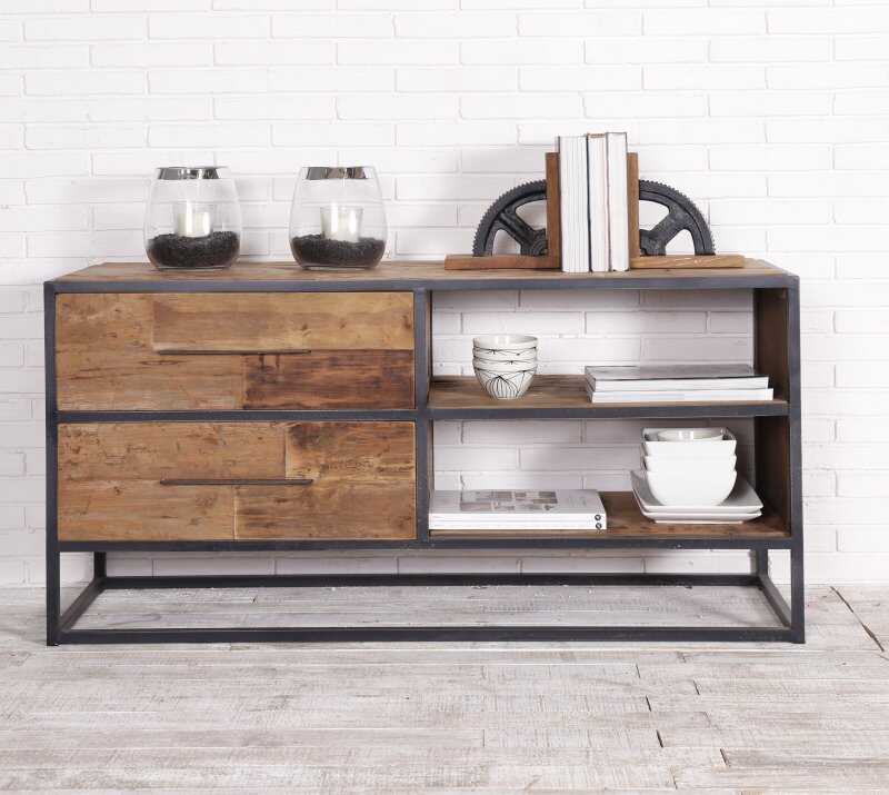 שידת טלויזיה עם שתי מגירות ושני מדפים שידת טלויזיה עם שתי מגירות ושני מדפים